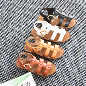 Sandales pour filles de haute qualité, tendance, rétro, décontractées, durables, avec fermeture à boucle, sangle de cheville, antidérapantes pour l'extérieur - Product Image 1
