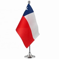 Bureau d'intérieur en gros de haute qualité petit drapeau poteau en métal Table sur mesure drapeau de bureau en métal avec support en métal
