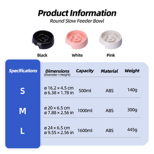 Wholesale Plastic <strong>Rounded</strong> Slow Feeder Pet <strong>Bowl</strong> with Spiral Pattern Food Grade &amp; Eco-Friendly for <strong>Dogs</strong> &amp; Cats - Product Image 6