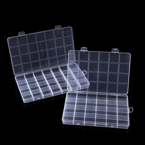 Transparent Pp Plastic Jewelry Storage Box With Compartments For Beads Diy Organizer <b>Desktop</b> Storage Case 10 15 24 Grid - Product Image 2