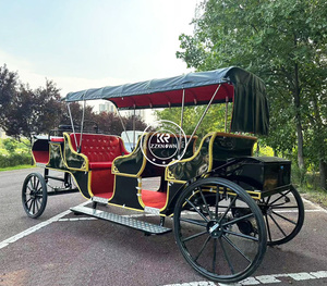 Customized Wedding Royal Horse Drawn Carriage Wagon Sightseeing Steel Frame 400KG Max Payload for Sale - Product Image 6