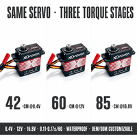 Servomoteurs à vendre XQ-POWER XQ-BLS8185D 85kg Servomoteur numérique sans balais à couple élevé, étanche, engrenages métalliques 16.8V pour robot et voiture RC