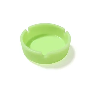 Silicone Round Shaep Ashtray with the leaf logo