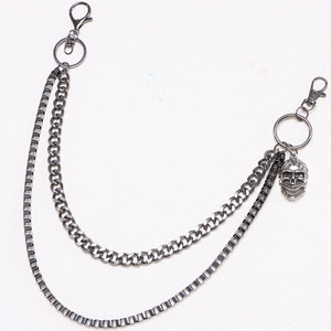 Double Layer Metal Waist <b>Chain</b> Skull Design Zinc Alloy Hip Hop Street Style Fashion Pants <b>Chain</b> For Men Daily Wear - Product Image 2