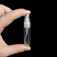 Flacon de parfum cylindrique rond en verre fin 10 ml, format voyage, tube transparent avec vaporisateur pompe, sérigraphie pour sérum de soin de la peau