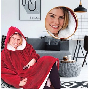 Blanket <strong>Hoodie</strong> Wearable Fleece Sweatshirt Blanket Adult Kids <strong>Oversized</strong> <strong>Snuggle</strong> <strong>Hoodie</strong> - Product Image 2