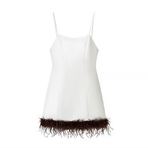 Women's Fur Trim Dress - Elegant Kaftan for Evening Wear