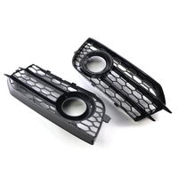 2x Grille de pare-chocs avant en nid d'abeille, noir/noir avec anneau chromé, pour AUDI A1 10-14, 8X0807681A, 8X0807682A