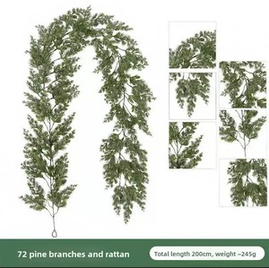 <span class=keywords><strong>Guirlande</strong></span> <span class=keywords><strong>de</strong></span> Noël artificielle en pin, fausse vigne <span class=keywords><strong>de</strong></span> cyprès et <span class=keywords><strong>de</strong></span> sapin avec aiguilles <span class=keywords><strong>de</strong></span> pin, décoration végétale pour la fabrication <span class=keywords><strong>de</strong></span> couronnes et la décoration des fêtes - Product Image 3