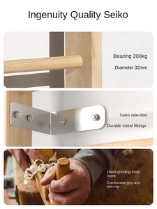 Wellshow, equipo de Fitness de madera para interiores, marco de escalada para niños para entrenamiento de estiramiento, rehabilitación de prensa de piernas - Product Image 3