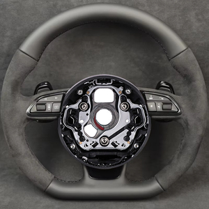 Volant sport de remplacement pour <span class=keywords><strong>Audi</strong></span> S/R Series & A/<span class=keywords><strong>Q</strong></span> Series, cuir/fibre de carbone - Product Image 4