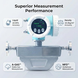 Misuratore di Coriolis in Acciaio Inossidabile Personalizzabile, Sensore di Movimento con Precisione di Flusso Massico +/-0,05% per Gas/Olio/Liquidi RS12BNCAKZZZZ - Product Image 5