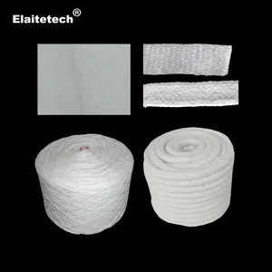 Aluminium silicate ceramic fiber yarn braided/twisted rope/tape/cloth for thermal insulation