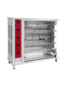 Four à rôtisserie électrique en acier inoxydable avec dispositif d'allumage électronique indépendant pour chaque niveau - Product Image 1