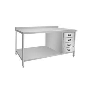 Edelstahl bank Hersteller Edelstahl-Arbeitstisch schrank mit Rollen Zweistufiger Schrank mit Schublade für große Küche - Product Image 2