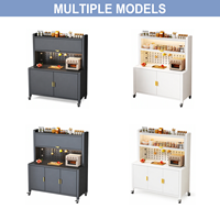 Meuble de rangement métallique moderne pour cuisine avec roulettes, organisateur de garde-manger mobile pour salle à manger et appartement, noir, écologique