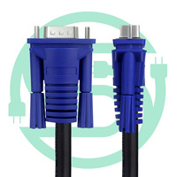 Kabel Ekstensi Cincin Ganda VGA Male to Male 1.5m 3+6 untuk TV BOX Monitor PC Proyektor Extender