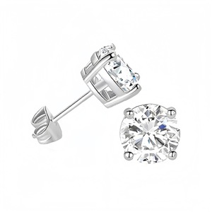 Boucles d'oreilles clous tendance 0.8*11*3MM 0.8*11*4MM 0.8*11*5MM 0.8*11*6MM en acier inoxydable serties griffes, bijoux de fête - Product Image 5