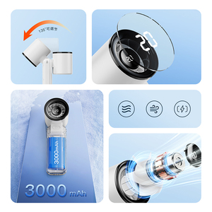 พัดลมมือถือไร้แปรงถ่านแบบชาร์จไฟได้ 3000mAh ความเร็ว 100 ระดับ 12000RPM พัดลมพกพาความเร็วสูงสำหรับการเดินทาง แคมป์ปิ้ง สำนักงาน - Product Image 2
