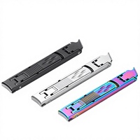 Coupe-ongles professionnel multifonctionnel à double tête anti-éclaboussures en acier inoxydable pliable à large ouverture et à lame tranchante