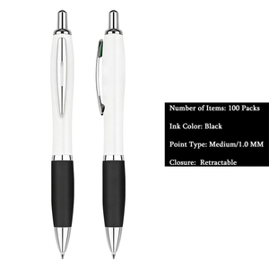 Professional Customized Fast Dry White Retractable Pena Business/Gift/Promotion Custom Black Ink Ballpoint Pen - Product Image 3