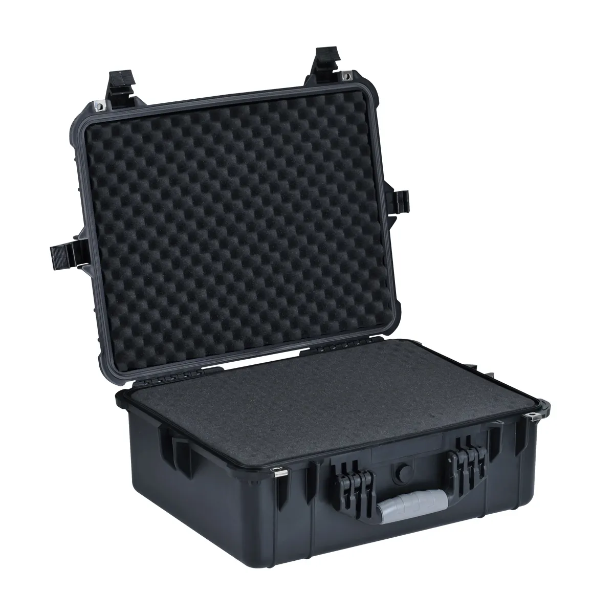 OEM black plastic tool box waterproof case with handle plastic storage case for electronics equipment