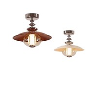 Plafonnier LED vintage en fer et verre de style français, à montage en surface, avec télécommande et contrôle par application, CRI 98 élevé, pour couloirs, entrées, cuisines/salles de bain