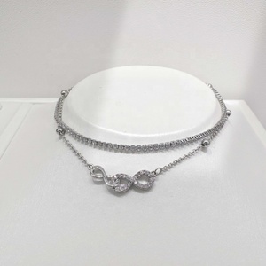 wholesale 925 silver simple unisex lucky <b>red</b> string <b>bracelet</b> gold plated friendship zircon multi layered <b>bracelets</b> for women - Product Image 5