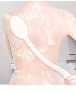 Juego de cepillos de ducha de mango largo 3 en 1, depurador de espalda plegable de 19 "con cepillo suave, esponja y piedra pómez, Kits de herramientas Exfoliantes corporales - Product Image 2