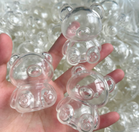 Coque vide transparente multi-formes en TPR pour DIY, à remplir soi-même, en forme de boule, d'ours, de cube ou ronde, avec couvercle