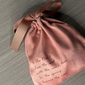 Hot Sale Custom Logo Printed Soft Velvet <b>Drawstring</b> <b>Pouches</b> Jewelry Gift Packaging and Display Dust Bag With Ribbons - Product Image 2