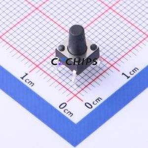 TC-6610-9-160G Tactile Switch Through hole Component THT-4P,6x6mm Switch Single Pole Single Throw Round Button 1.6N Through Hole - Product Image 1