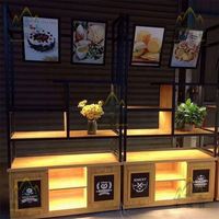 Vitrine de boulangerie pliable sur mesure avec éclairage LED, comptoir à pain et gâteaux, îlot commercial, mobilier pour café et boutique