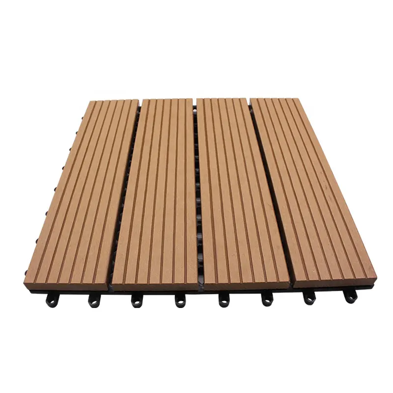 Piastrelle per Decking fai da te in WPC solido ad incastro impermeabile di vendita calda per terrazza