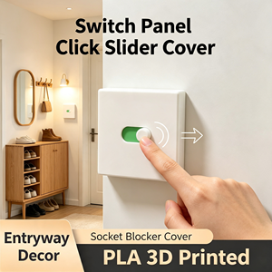 Cache-prise mural coulissant 3D PLA pour interrupteur, cache-prise créatif à pression, protection décorative pour la maison - Product Image 4