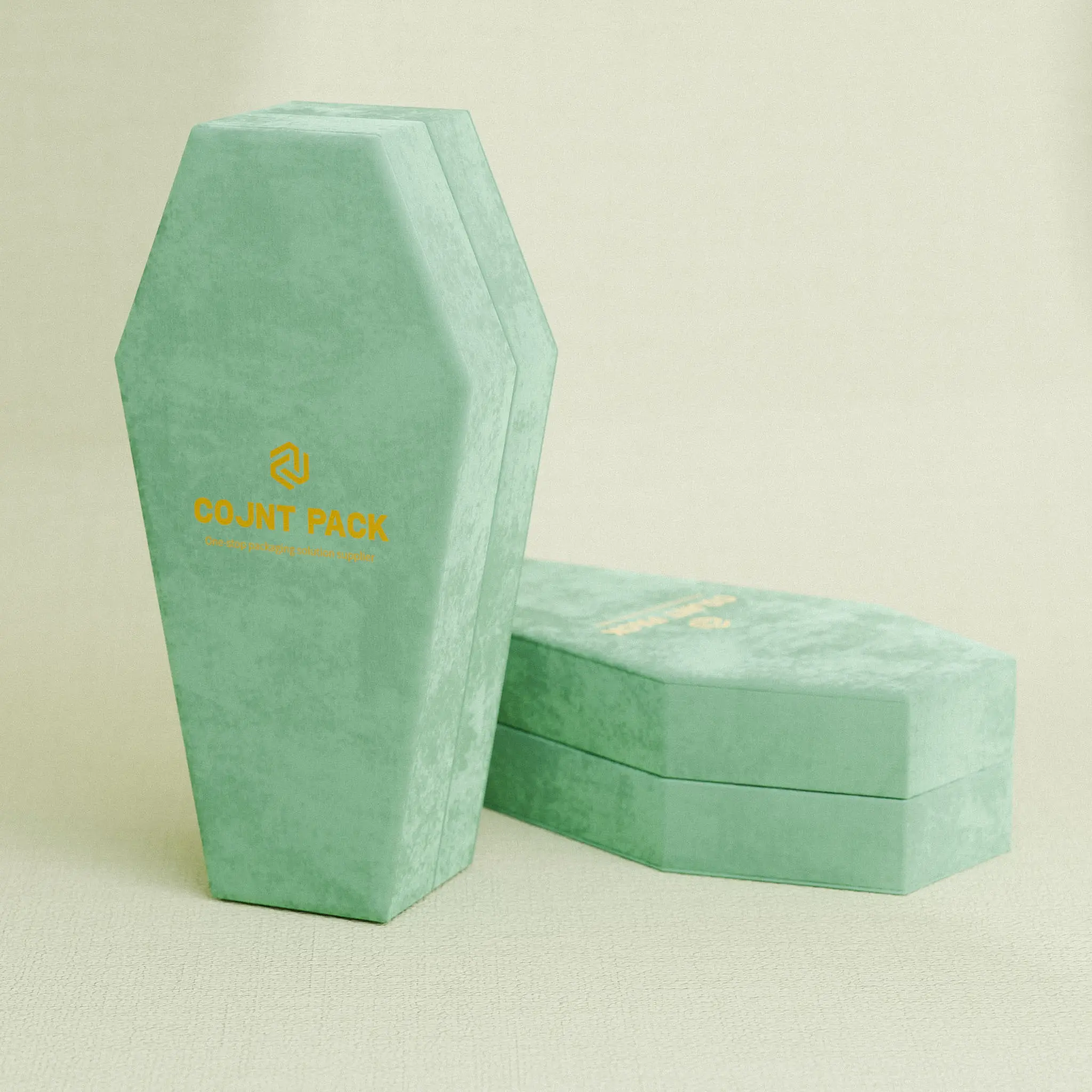 Novo Design Caixão Forma Velvet Jóias Caixa para brincos, Moda Jóias Embalagem Gift Box
