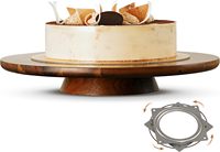 Rustikaler Holz-Drehteller 13 Zoll Akazienholz Kuchenständer Drehbare Servierplatten