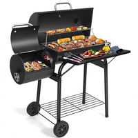 Barbecue à charbon de bois avec fumoir décalé, grande surface de cuisson 39.734L x 42.934H, pour extérieur, patio et camping