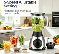 GB-BL66 450W blender voor op het aanrecht, 5-snelheden sapcentrifuge, AC220-240V 50/60Hz 1,5L blender met plastic kan en maalaccessoire