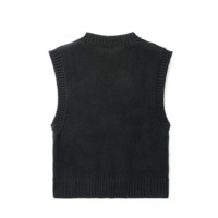 AiNear Großhandel Custom Logo Design Oem & Odm Custom Fashion Ärmellose V-Ausschnitt Muster Schwarz Herren Baumwolle Strick weste Pullover