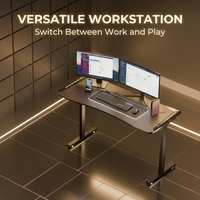 Bureau de travail extensible moderne en acier inoxydable AOR avec porte-gobelet et crochet pour casque, personnalisation d'usine