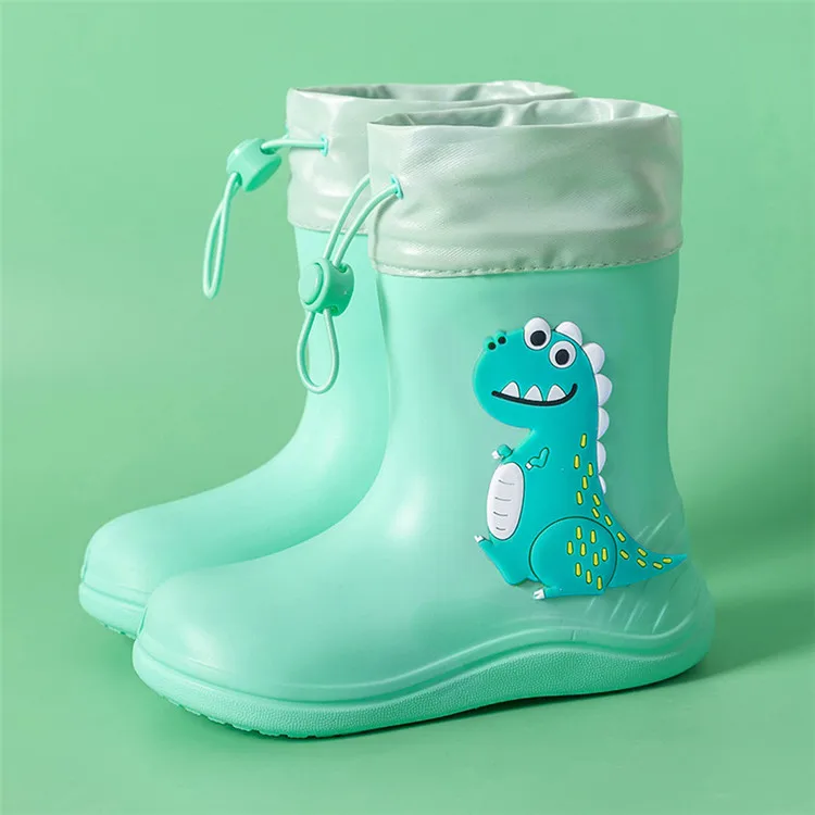 Children's Rubber Boots Unisex Dinosaur Rain Boots For Kids Anti Slip Soft Water Shoes
