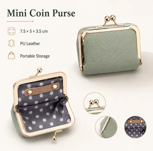 Mini Kiss Lock Faux Leather Coin Purses Wholesale Portable Multi Purpose Storage For Coins Earphone Ring Key <b>Lipstick</b> Packaging - Product Image 4
