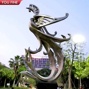 Estátua de phoenix de aço inoxidável colorida, tamanho grande, para áreas externas - Product Image 3