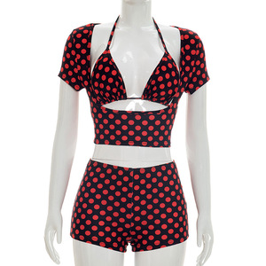 Completo da Donna Casual alla Moda con Stampa a Pois, Personalizzabile con Logo, Eco-Friendly, Sexy e Aderente - Product Image 3