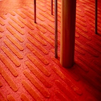 Tapis de luxe à rayures géométriques rouges et beiges, fait main en laine, minimaliste, pour chambre et décoration de boutique
