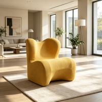 Sofá Seccional Modular de Tela Comprimida al Vacío, Silla de Lectura Ergonómica con Soporte Lumbar, Estilo Nórdico Minimalista sin Marco para Sala de Estar