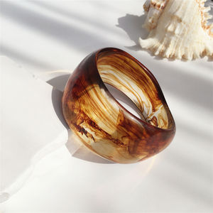 Pulsera de Acrílico con Patrón Marrón <span class=keywords><strong>y</strong></span> Certificado UJBOX REACH, Joyería para Mujer, Brazaletes Brillantes, Joyería de Moda al por Mayor - Product Image 5