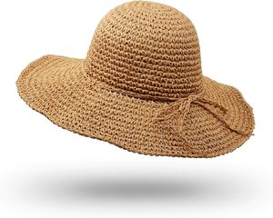 子供と大人のための夏のビーチ保護麦わら帽子折りたたみ可能な包装クロッシュスタイル麦わら帽子