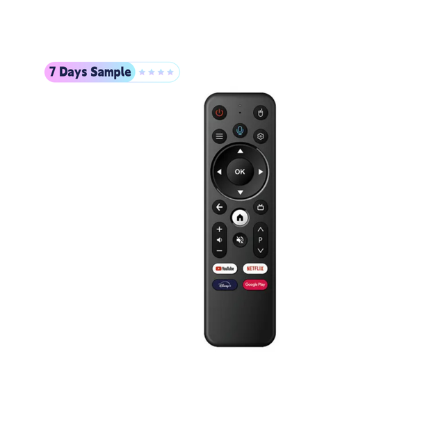 OEM ODM 22key Smart  Voice Remote Control for TV Box Set Top Box IPTV ABS Plastic 4K Fixed Code with Silicon Keypad